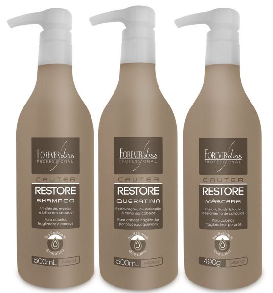 Forever Liss Cauter Restore - Kit Cauterização 3x500ml